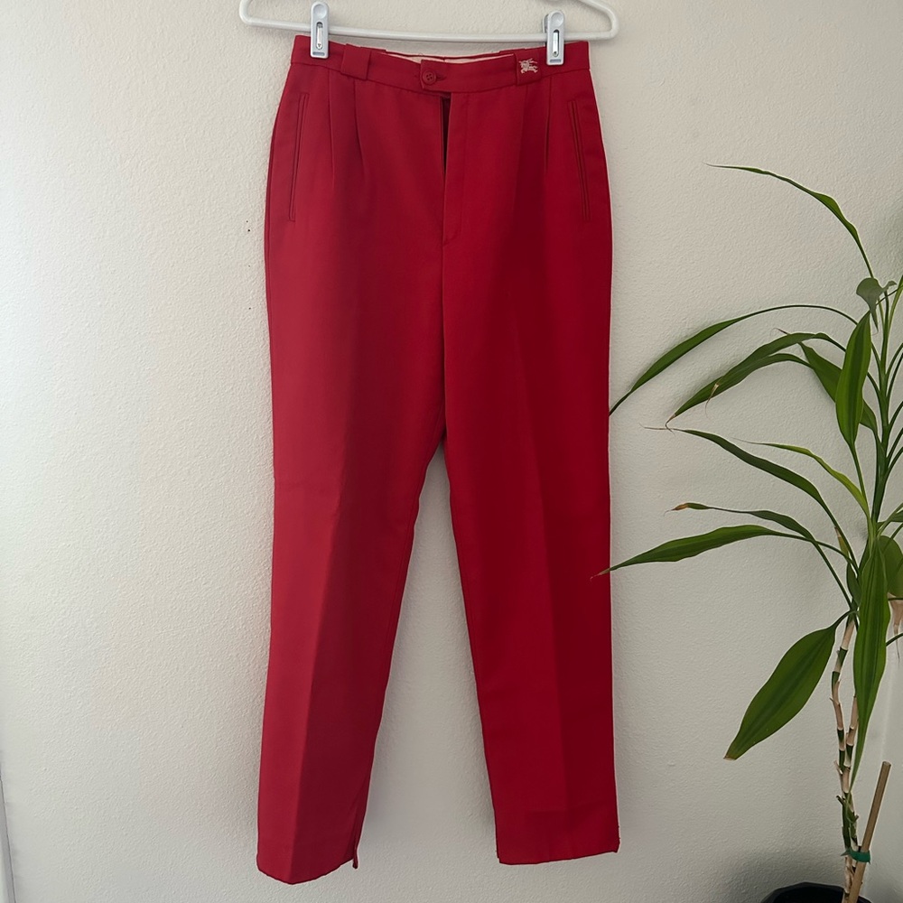 Burberry Red Vintage High Waist Trousers
